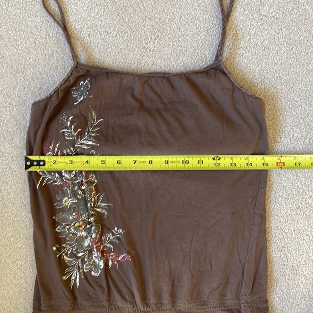 Roxy brown embellished tank medium - Picture 8 of 11